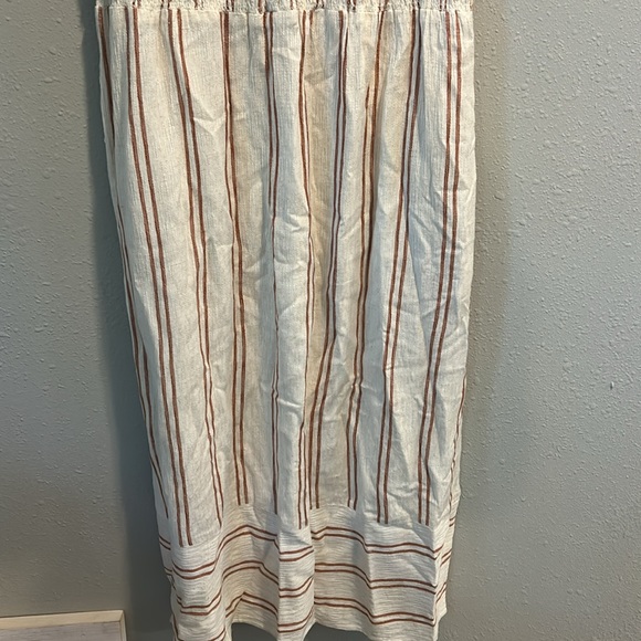 Fat Face Rust and‎ Cream Striped Sleeveless Midi Sundress - Picture 7 of 9